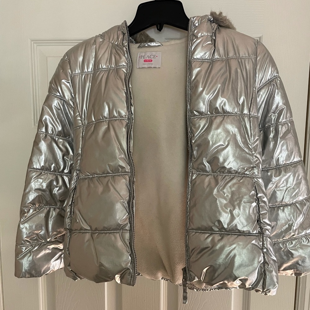 Girls winter jacket with faux fur hood Sz 10/12